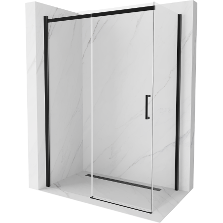 Mexen Omega stumdomoji dušo kabina 160 x 90 cm, permatomas, juoda - 825-160-090-70-00