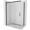 Mexen Omega stumdomoji dušo kabina 160 x 90 cm, permatomas, juoda - 825-160-090-70-00
