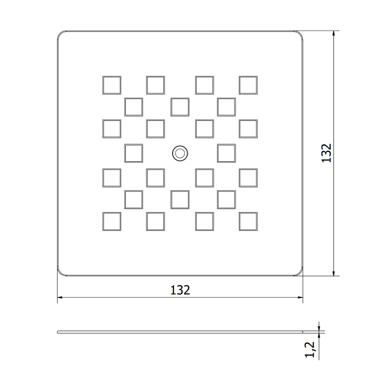 Mexen Stone+ dušo padėklo apdaila, pistoletinio pilko šepečiuoto plieno - 44910066