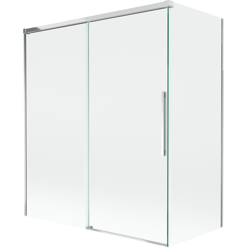 Mexen Rox dviejų dalių stumdomas vonios ekranas 140 + 70 x 150 cm, skaidrus, chromas - 8C9-140-070-01-00