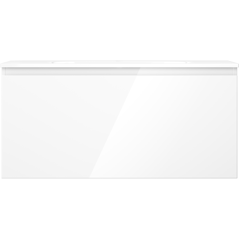 Mexen Orio vonios spintelė 100 cm su praustuvu Vela, 1 stalčius, blizgus baltas - 91A10-10047-1-BF00-W23M00
