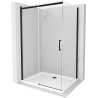 Mexen Omega stumdoma dušo kabina 110 x 100 cm, permatoma, juoda + brodikas Flat, baltas - 825-110-100-70-00-4010B
