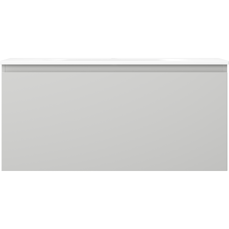 Mexen Orio vonios kambario spintelė 100 cm su kriaukle Vela, 1 stalčius, pilka matinė/balta matinė - 91A10-10047-1-BF62-W23M01