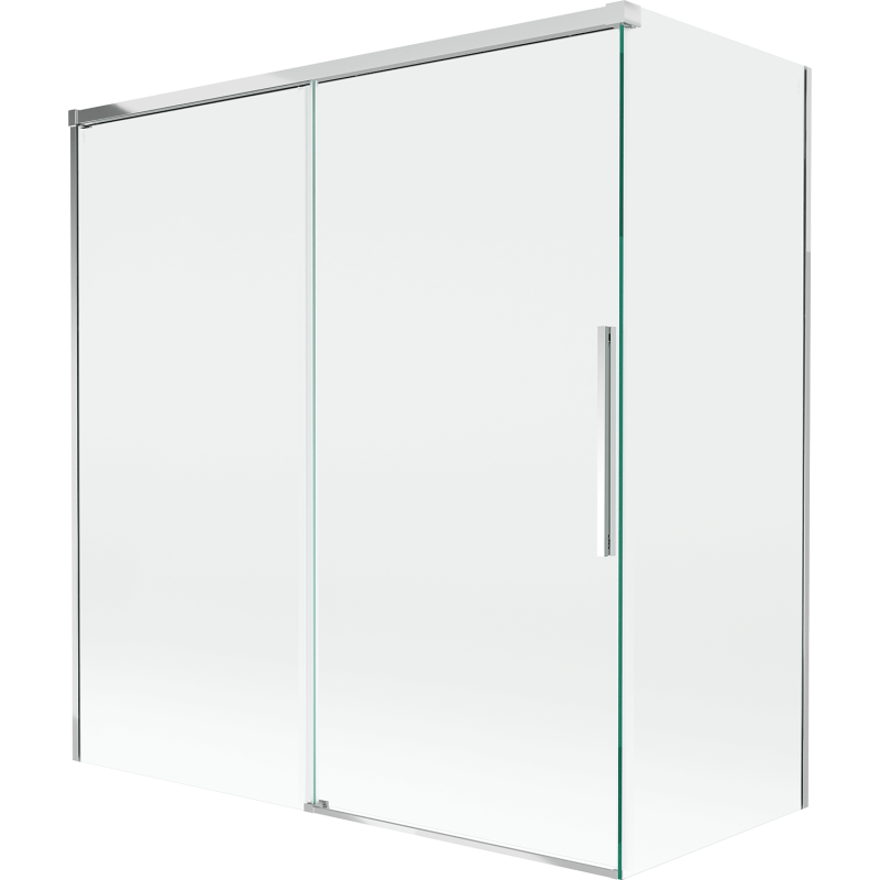 Mexen Rox vonios sienelė, 2-durų stumdomas 150 + 70 x 150 cm, skaidrus, chromas - 8C9-150-070-01-00