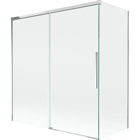 Mexen Rox vonios sienelė, 2-durų stumdomas 150 + 70 x 150 cm, skaidrus, chromas - 8C9-150-070-01-00