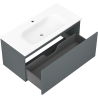 Mexen Orio vonios kambario spintelė 100 cm su praustuvu Vela, 1 stalčius, matinė grafito/balta mat