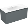 Mexen Orio vonios kambario spintelė 100 cm su praustuvu Vela, 1 stalčius, matinė grafito/balta mat