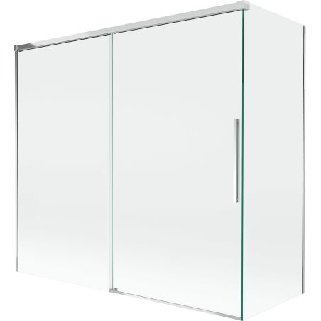 Mexen Rox vonios pertvara, dviejų durų slankiojamos 170 + 70 x 150 cm, permatoma, chromuota - 8C9-170-070-01-00
