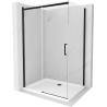 Mexen Omega stumdoma dušo kabina 130 x 100 cm, skaidri, juoda + Flat dušo padėklas, baltas - 825-130-100-70-00-4010B