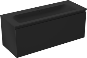 Mexen Orio vonios kambario spintelė 120 cm su Vela praustuvu, 1 stalčius, juoda matinė - 91A10-12047-1-BF71-W23M71