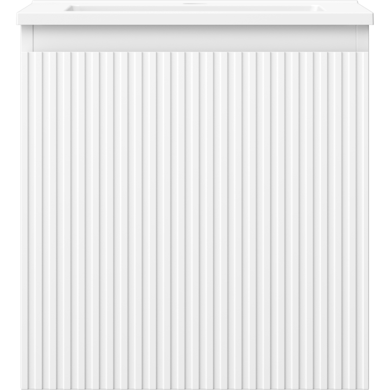 Mexen Rivel vonios spintelė 45 cm su Otis kriaukle, 1 stalčius, grioveliuotas, balta matinė - 91A20-04547-1-BF01-W18M01