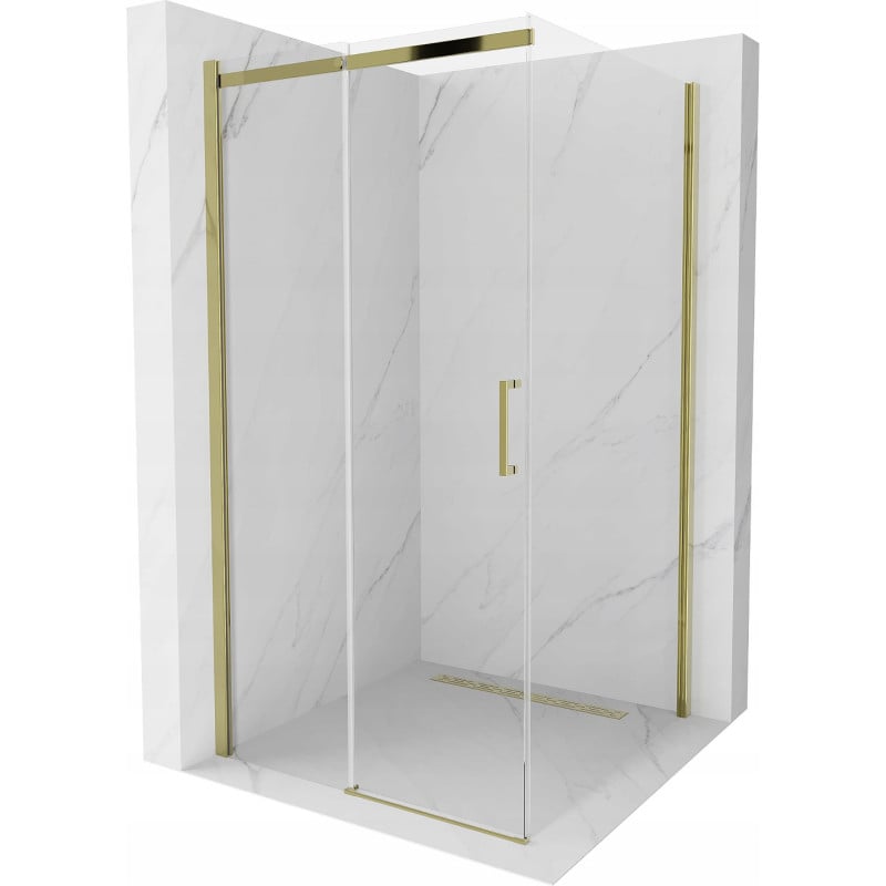 Mexen Omega stumdomas dušo kabina 100 x 100 cm, skaidrus, auksinis - 825-100-100-50-00