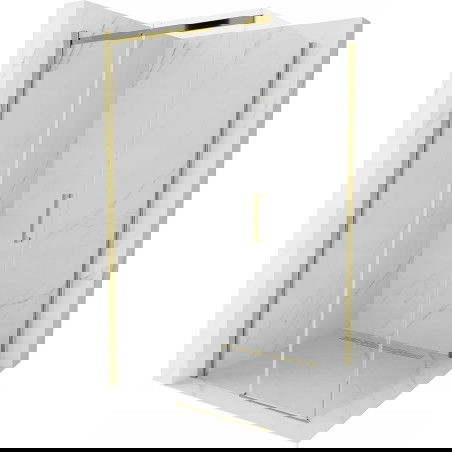 Mexen Omega stumdoma dušo kabina 100 x 100 cm, Skaidrus, Auksinė - 825-100-100-50-00