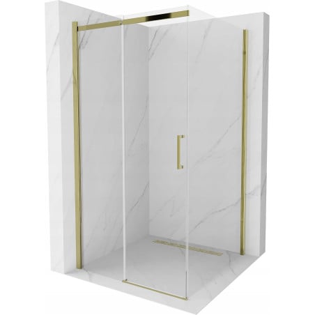Mexen Omega stumdomas dušo kabina 100 x 100 cm, skaidrus, auksinis - 825-100-100-50-00