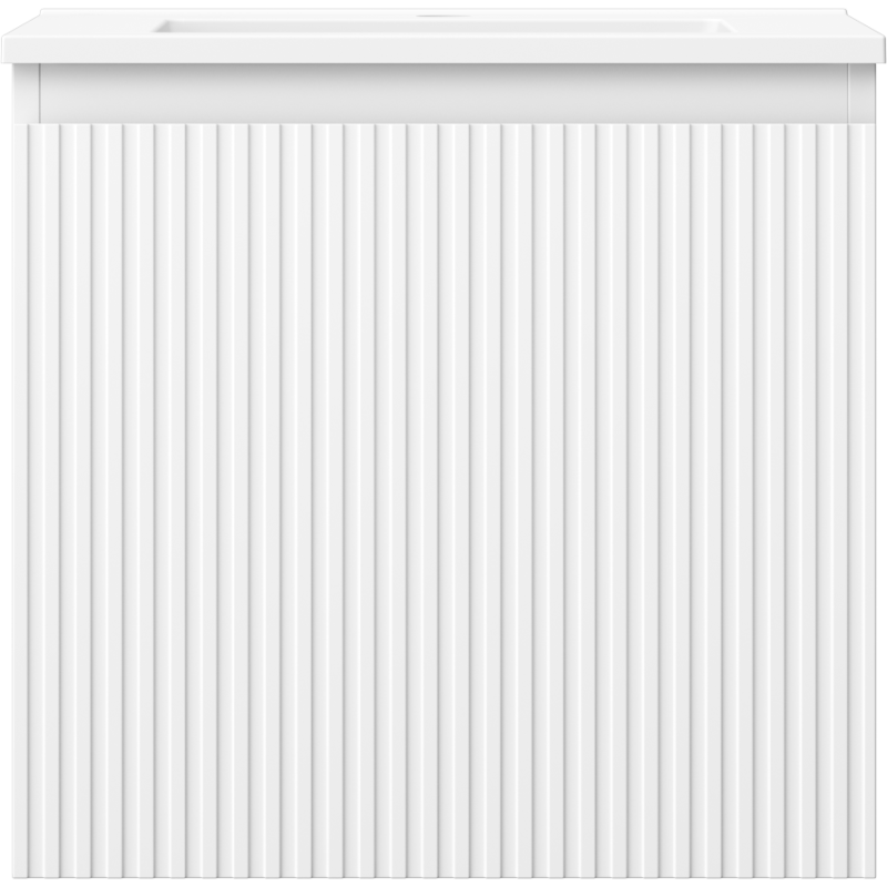 Mexen Rivel vonios kambario spintelė 50 cm su Otis kriaukle, 1 stalčius, grioveliais, balta matinė - 91A20-05047-1-BF01-W18M01