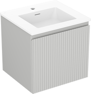 Mexen Rivel vonios spintelė 50 cm su praustuvu Otis, 1 stalčius, rifliuota, pilka matinė/balta matinė