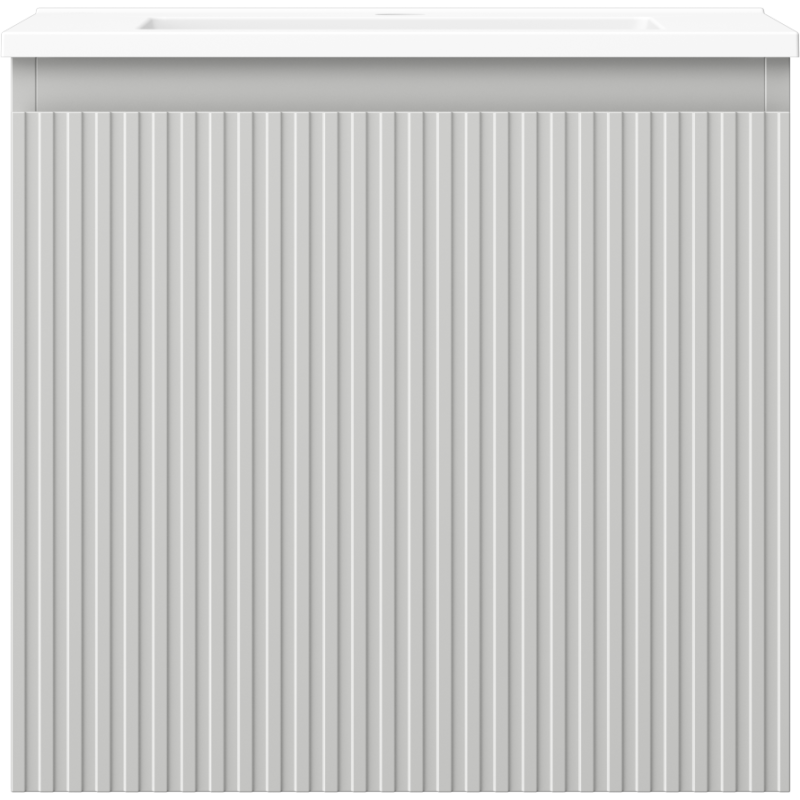 Mexen Rivel vonios spintelė 50 cm su praustuvu Otis, 1 stalčius, rifliuota, pilka matinė/balta matinė