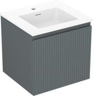 Mexen Rivel vonios spintelė 50 cm su kriaukle Otis, 1 stalčius, rifliuotas, grafito matinė/balta matinė