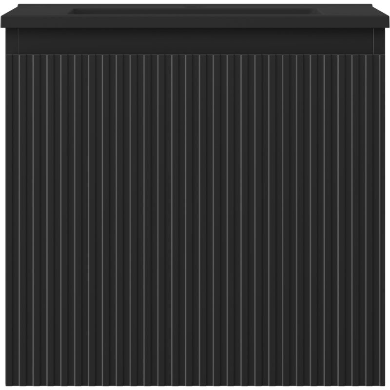 Mexen Rivel vonios spintelė 50 cm su Otis praustuvu, 1 stalčius, grioveliais, juodas matinis - 91A20-05047-1-BF71-W18M71