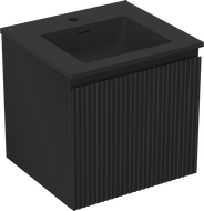 Mexen Rivel vonios spintelė 50 cm su Otis praustuvu, 1 stalčius, grioveliais, juodas matinis - 91A20-05047-1-BF71-W18M71