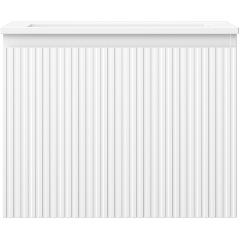 Mexen Rivel vonios kambario spintelė 60 cm su praustuvu Otis, 1 stalčius, rifliuota, balta matinė - 91A20-06047-1-BF01-W18M01