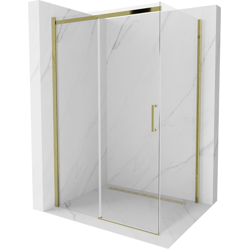 Mexen Omega stumdoma dušo kabina 120 x 80 cm, skaidri, auksinė - 825-120-080-50-00