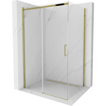 Mexen Omega stumdoma dušo kabina 120 x 80 cm, skaidri, auksinė - 825-120-080-50-00