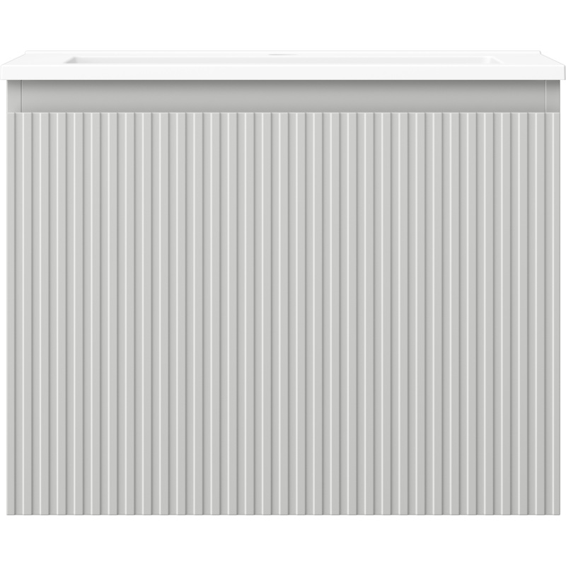 Mexen Rivel vonios spintelė 60 cm su kriaukle Otis, 1 stalčius, banguotas, pilka matinė / balta matinė