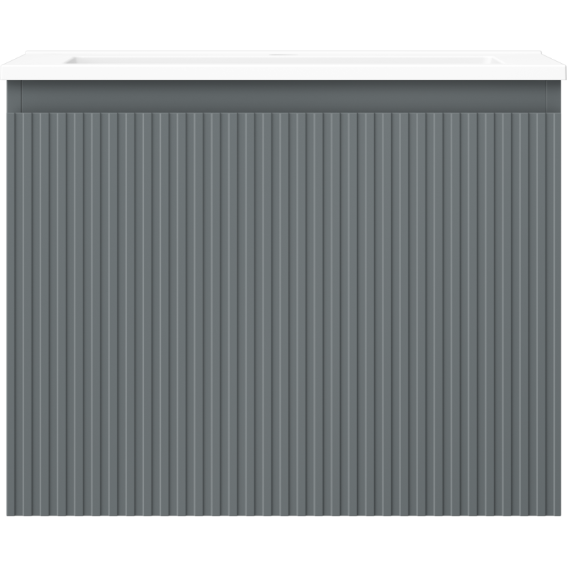 Mexen Rivel vonios spintelė 60 cm su Otis praustuvu, 1 stalčius, rifliuotas, matinė grafito/balta matinė