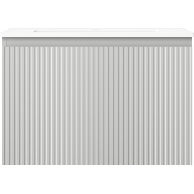 Mexen Rivel vonios spintelė 70 cm su Otis kriaukle, 1 stalčius, grioveliuota, pilkai matinė/baltai matinė