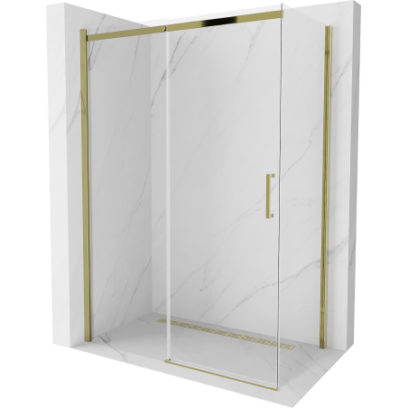 Mexen Omega stumiama dušo kabina 140 x 70 cm, permatoma, auksinė - 825-140-070-50-00