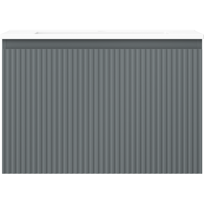 Mexen Rivel vonios spintelė 70 cm su Otis praustuvu, 1 stalčius, rifliuota, grafito matinė/balta matinė