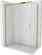 Mexen Omega 140 x 80 cm stumdomoji dušo kabina, permatoma, auksinė - 825-140-080-50-00