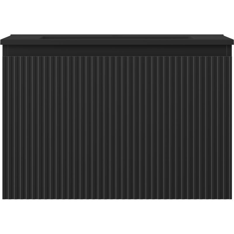 Mexen Rivel vonios spintelė 70 cm su Otis praustuvu, 1 stalčius, rifliuotas, juodas matinis - 91A20-07047-1-BF71-W18M71