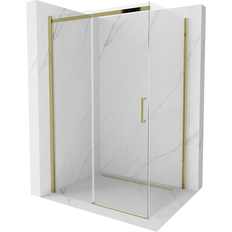 Mexen Omega stumdomas dušo kabinas 140 x 90 cm, permatomas, auksinis - 825-140-090-50-00