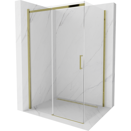 Mexen Omega stumdomas dušo kabinas 140 x 90 cm, permatomas, auksinis - 825-140-090-50-00