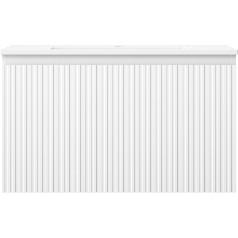 Mexen Rivel vonios spintelė 80 cm su praustuvu Otis, 1 stalčius, rifliuotas, baltas matinis - 91A20-08047-1-BF01-W18M01