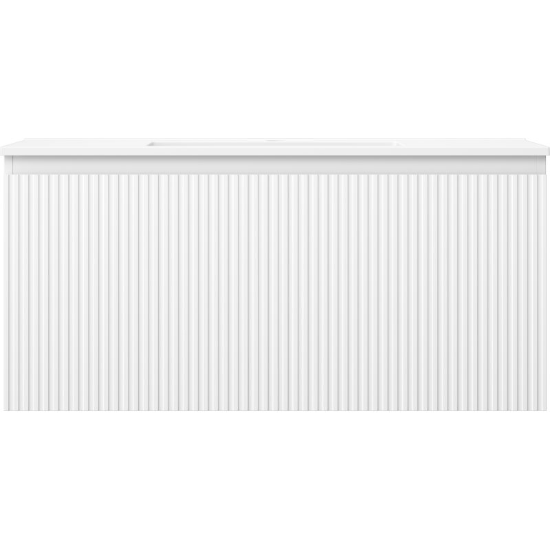 Mexen Rivel vonios spintelė 100 cm su Otis praustuvu, 1 stalčius, grioveliai, matinė balta - 91A20-10047-1-BF01-W18M01