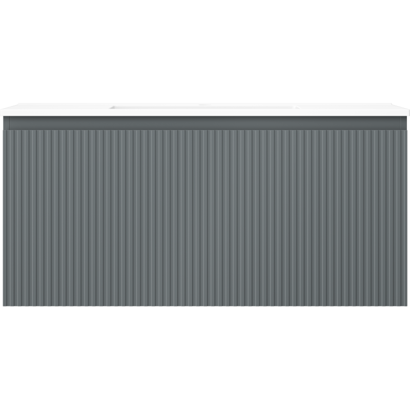 Mexen Rivel vonios kambario spintelė 100 cm su Otis praustuvu, 1 stalčiumi, grublėta, matinė grafito/balta