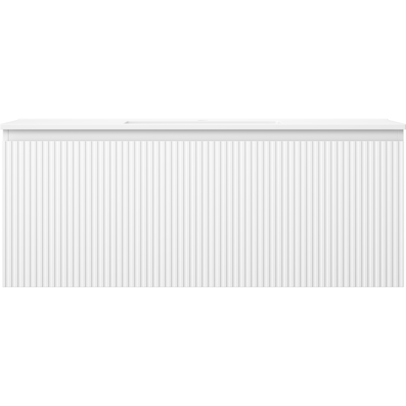 Mexen Rivel vonios spintelė 120 cm su Otis kriaukle, 1 stalčius, grioveliais, balta matinė - 91A20-12047-1-BF01-W18M01