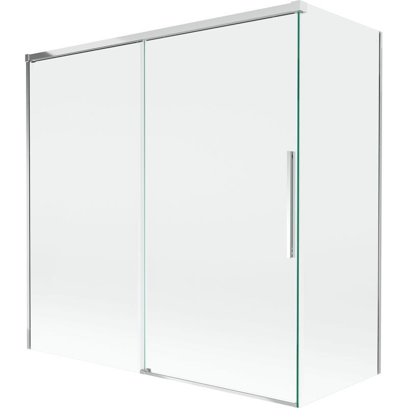 Mexen Rox dvipusis slankiojantis dušo ekranas 160 + 70 x 150 cm, skaidrus, baltas - 8C9-160-070-20-00
