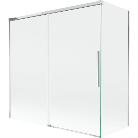 Mexen Rox dvipusis slankiojantis dušo ekranas 160 + 70 x 150 cm, skaidrus, baltas - 8C9-160-070-20-00