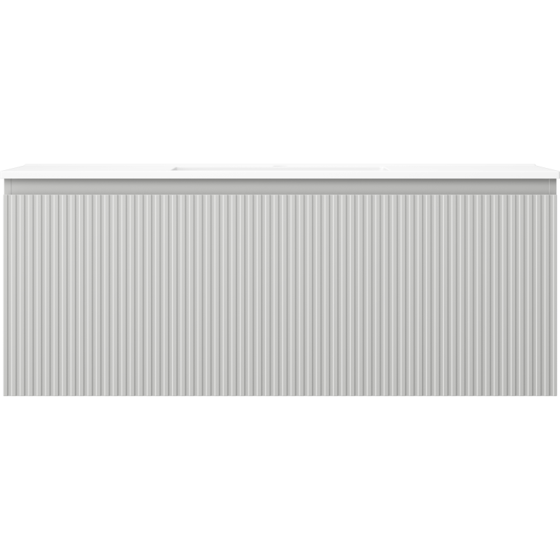 Mexen Rivel vonios kambario spintelė 120 cm su kriaukle Otis, 1 stalčius, grioveliais , pilka matinė/balta matinė