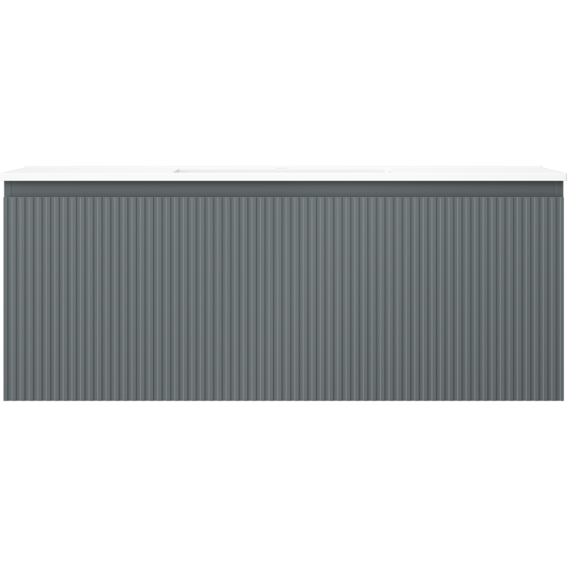 Mexen Rivel vonios spintelė 120 cm su praustuvu Otis, 1 stalčius, rifliuota, matinė grafito/balta - 91A20-12047-1-BF66-W18M0