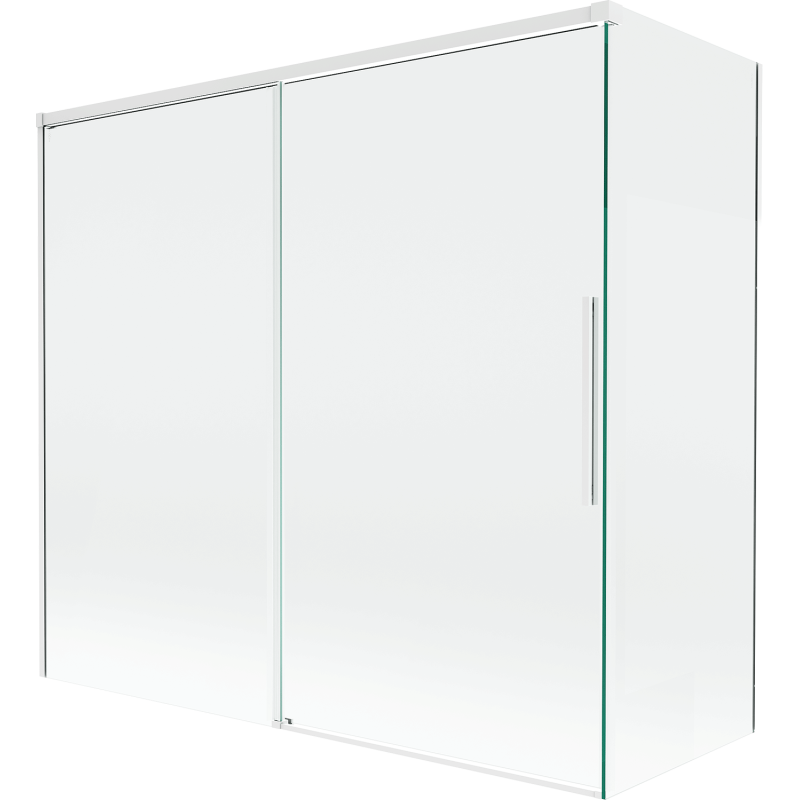 Mexen Rox dviejų dalių slankiojančios dušo durys 170 + 70 x 150 cm, skaidrios, baltos - 8C9-170-070-20-00