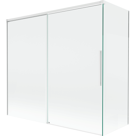 Mexen Rox dviejų dalių slankiojančios dušo durys 170 + 70 x 150 cm, skaidrios, baltos - 8C9-170-070-20-00