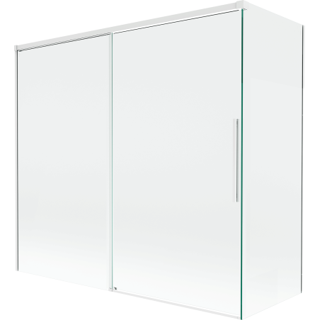 Mexen Rox vonios užuolaida, 2 dalių, stumdoma 170 + 70 x 150 cm, skaidri, balta - 8C9-170-070-20-00