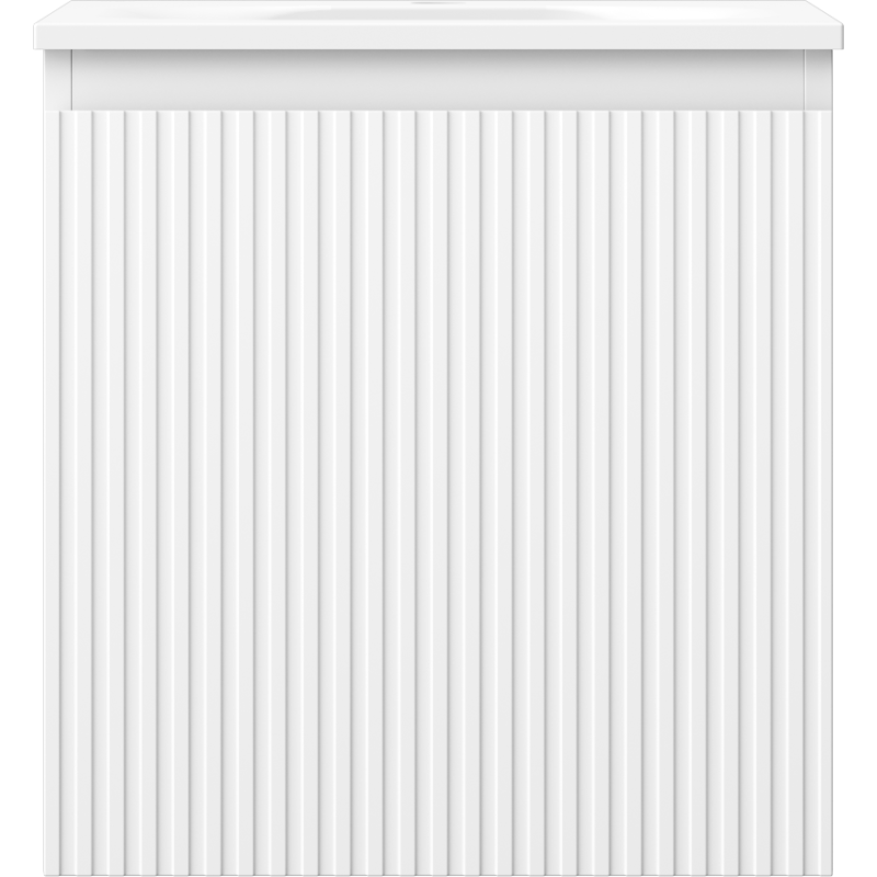 Mexen Rivel vonios spintelė 45 cm su praustuvu Vela, 1 stalčius, rievėta, balta matinė - 91A20-04547-1-BF01-W23M01