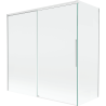 Mexen Rox dviejų dalių stumdomos dušo durys 160 + 75 x 150 cm, skaidrios, baltos - 8C9-160-075-20-00
