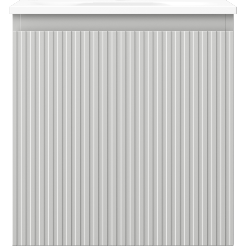 Mexen Rivel vonios spintelė 45 cm su praustuvu Vela, 1 stalčius, rifliuota, pilka matinė/balta matinė